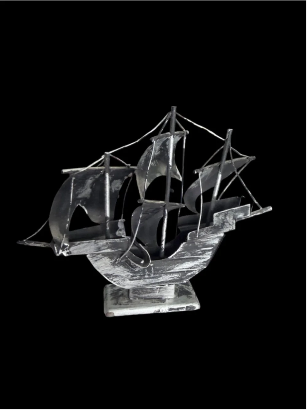 Vintage Columbus Ship Set (Nina Pinta Santa Maria) | Metal Nautical Decor | 3pc